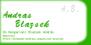 andras blazsek business card
